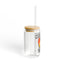 The Nerdy Birder Cluck Around 16oz Sipper Glass With Bamboo Lid