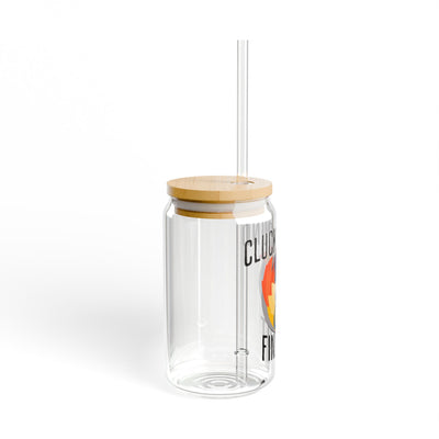 The Nerdy Birder Cluck Around 16oz Sipper Glass With Bamboo Lid