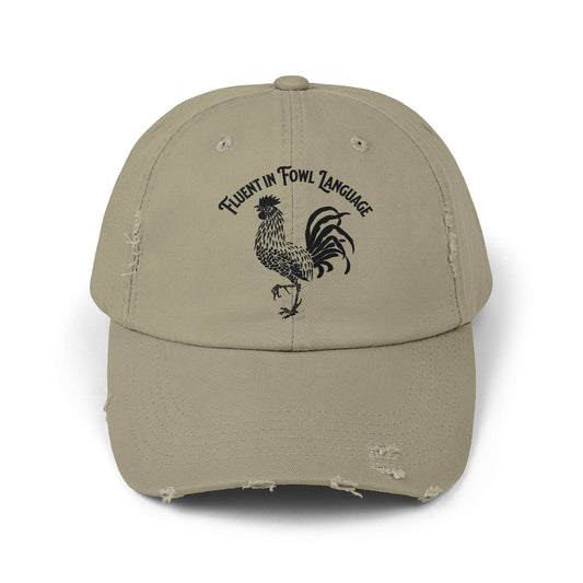 The Nerdy Birder Fluent In Fowl Language Vintage Style Hat - Unisex Distressed Cap