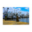 Nautical Matte Horizontal Poster - Serene Harbor Dock Scene with Fishing Boats