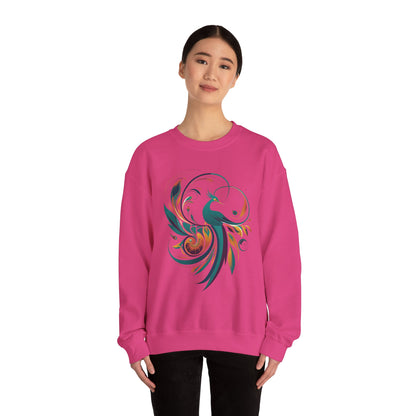 Elegant Peacock Design Unisex Crewneck Sweatshirt