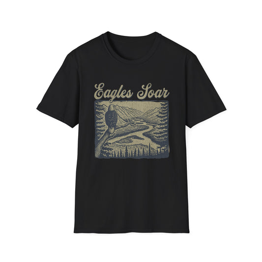 Eagles Soar Unisex Softstyle T-Shirt - Nature Inspired Graphic Tee