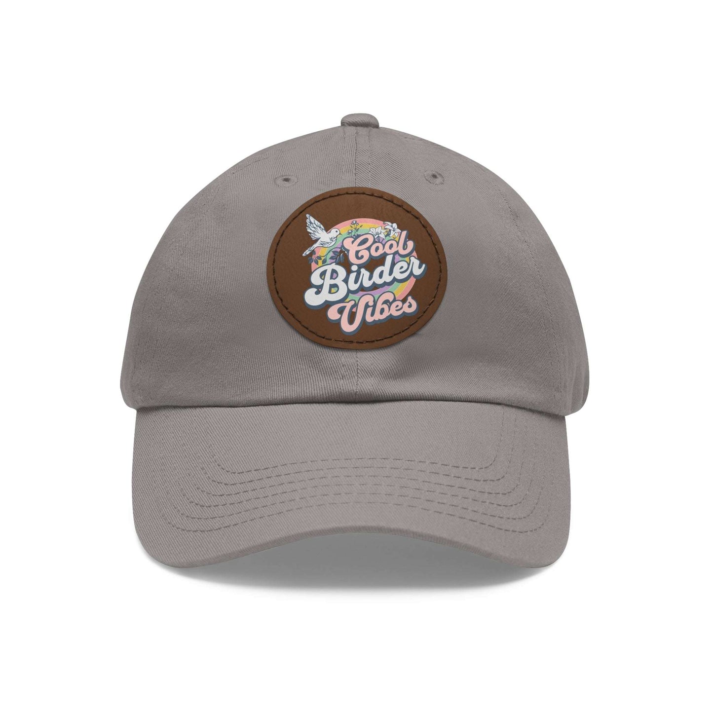 The Nerdy Birder - "Cool Birder Vibes" Dad Hat, Leather Patch Cap, Perfect Gift for Dads, Nature Lovers, Casual Style Cap, Summer Accessories