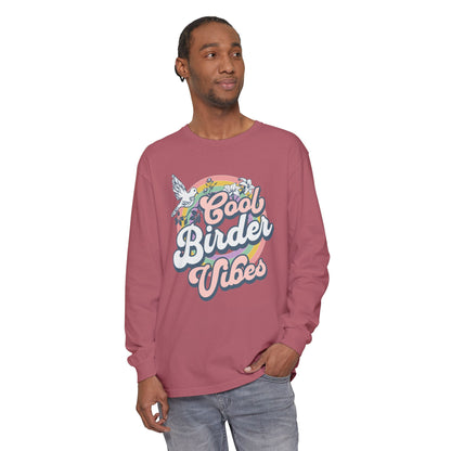 Cool Birder Vibes Long Sleeve T-Shirt for Bird Lovers