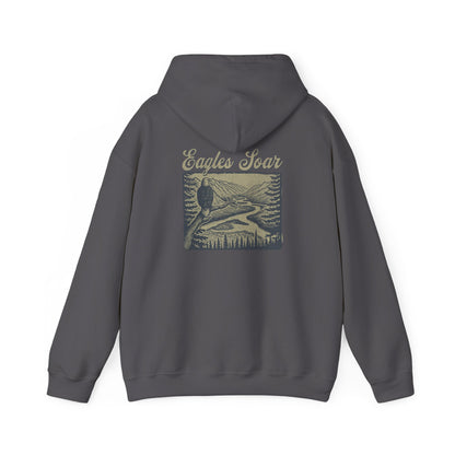 The Nerdy Birder - Eagle Soars Back Design Unisex Hoodie - Cozy Sweatshirt for Nature Lovers