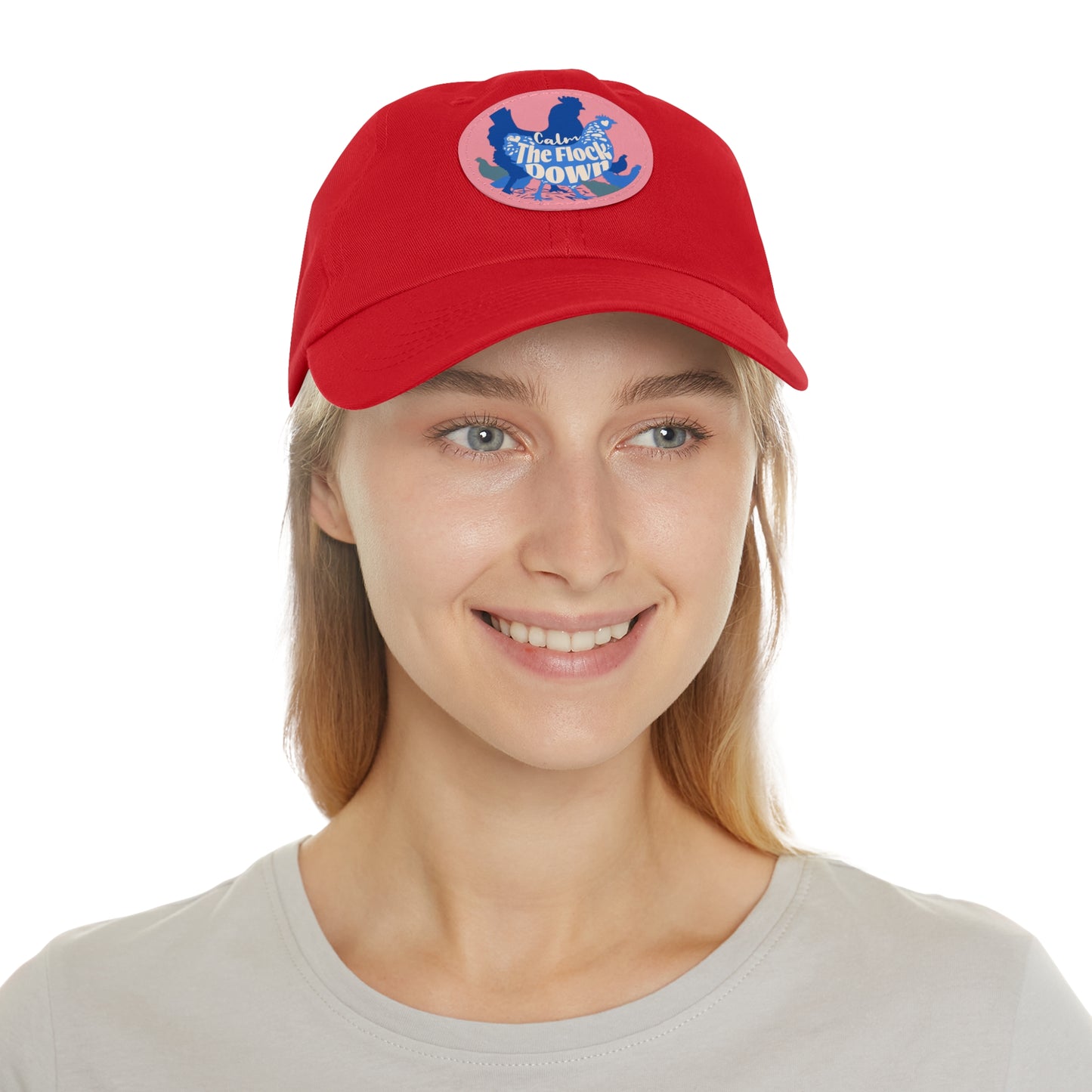 The Nerdy Birder - "Calm The Flock Down" Dad Hat, Leather Patch Cap, Perfect Gift for Dads, Nature Lovers, Casual Style Cap, Summer Accessories