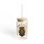 The Nerdy Birder Owl-Themed 16oz Sipper Glass - ‘Wisdom’s Whisper’ with Bamboo Lid