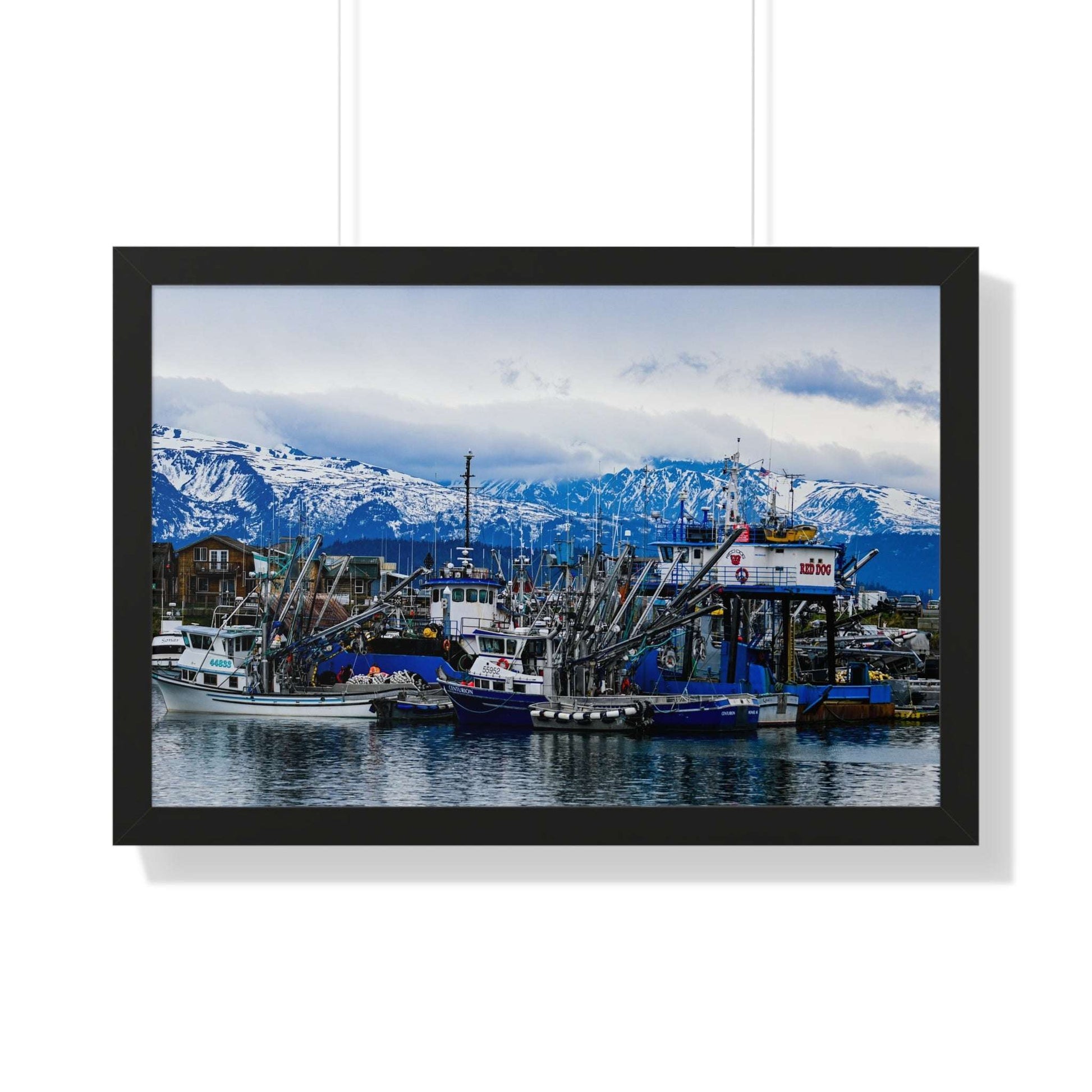 Scenic Harbor Framed Horizontal Poster - Nautical Wall Art for Home Decor