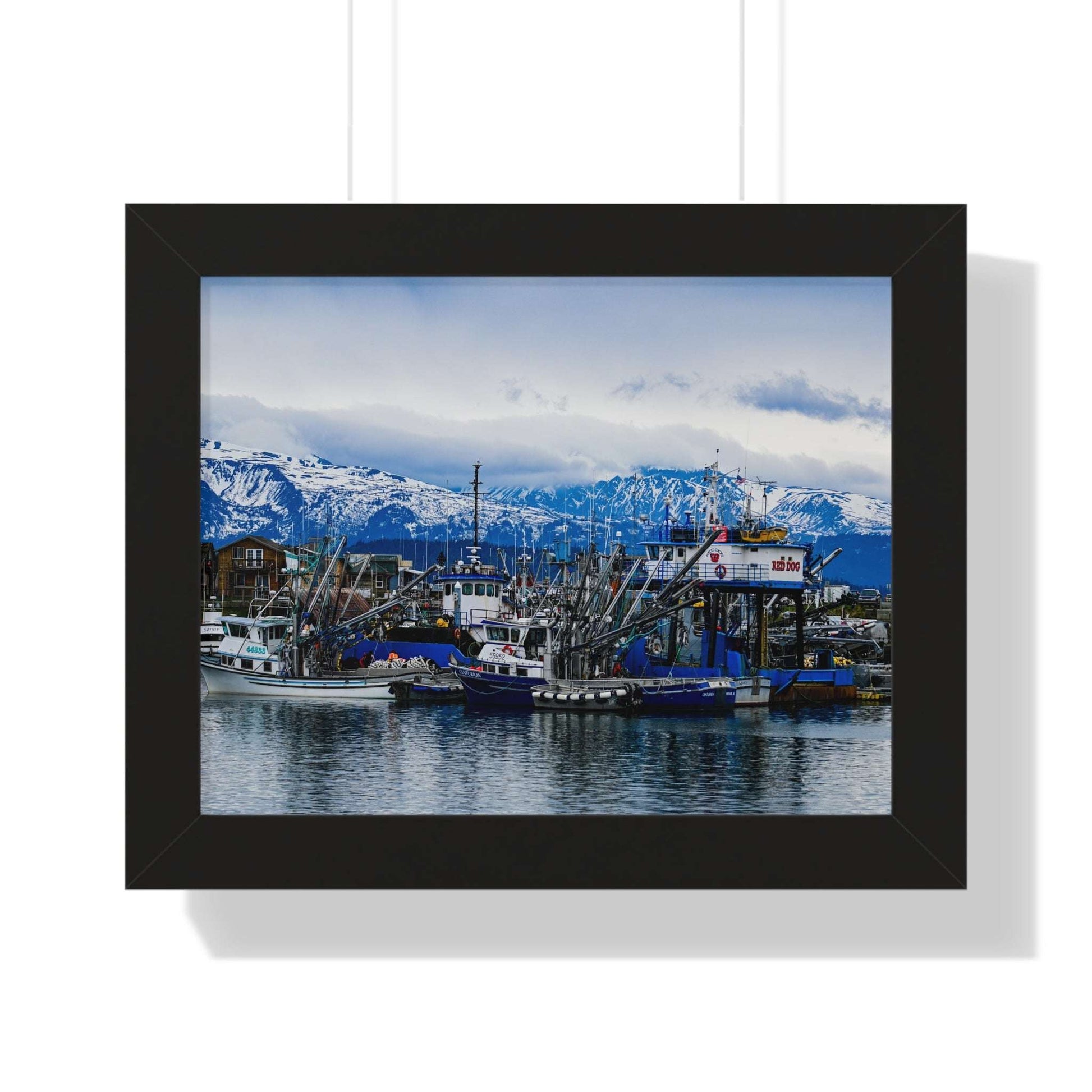 Scenic Harbor Framed Horizontal Poster - Nautical Wall Art for Home Decor