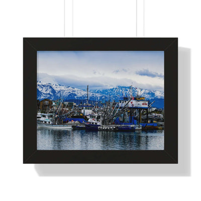 Scenic Harbor Framed Horizontal Poster - Nautical Wall Art for Home Decor