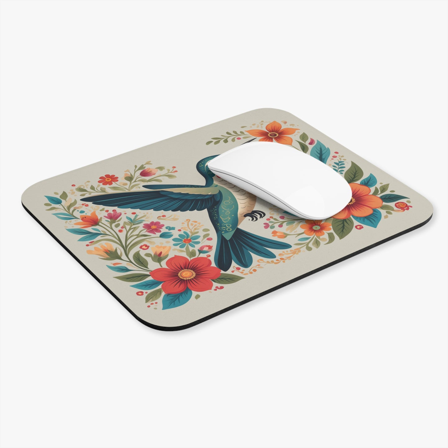 Hummingbird in Bloom Mouse Pad Natural