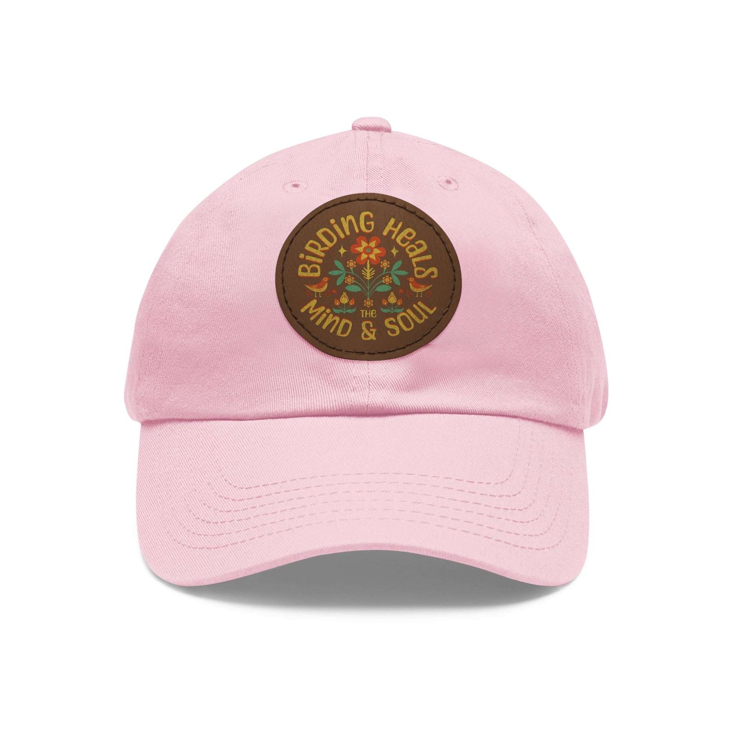 The Nerdy Birder - "Birding Heals the Mind and Soul" Dad Hat, Leather Patch Cap, Perfect Gift for Dads, Nature Lovers, Casual Style Cap, Summer Accessories