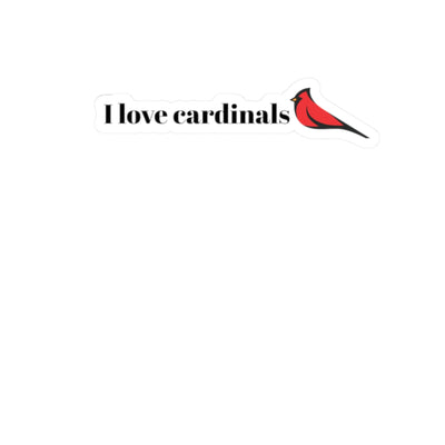 I Love Cardinals Kiss-Cut Stickers | Perfect for Bird Lovers & Nature Enthusiasts
