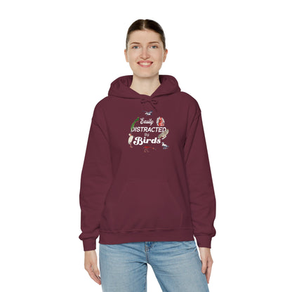 The Nerdy Birder - Easily Distracted by Birds Unisex Hoodie - Cozy Sweatshirt for Nature Lovers