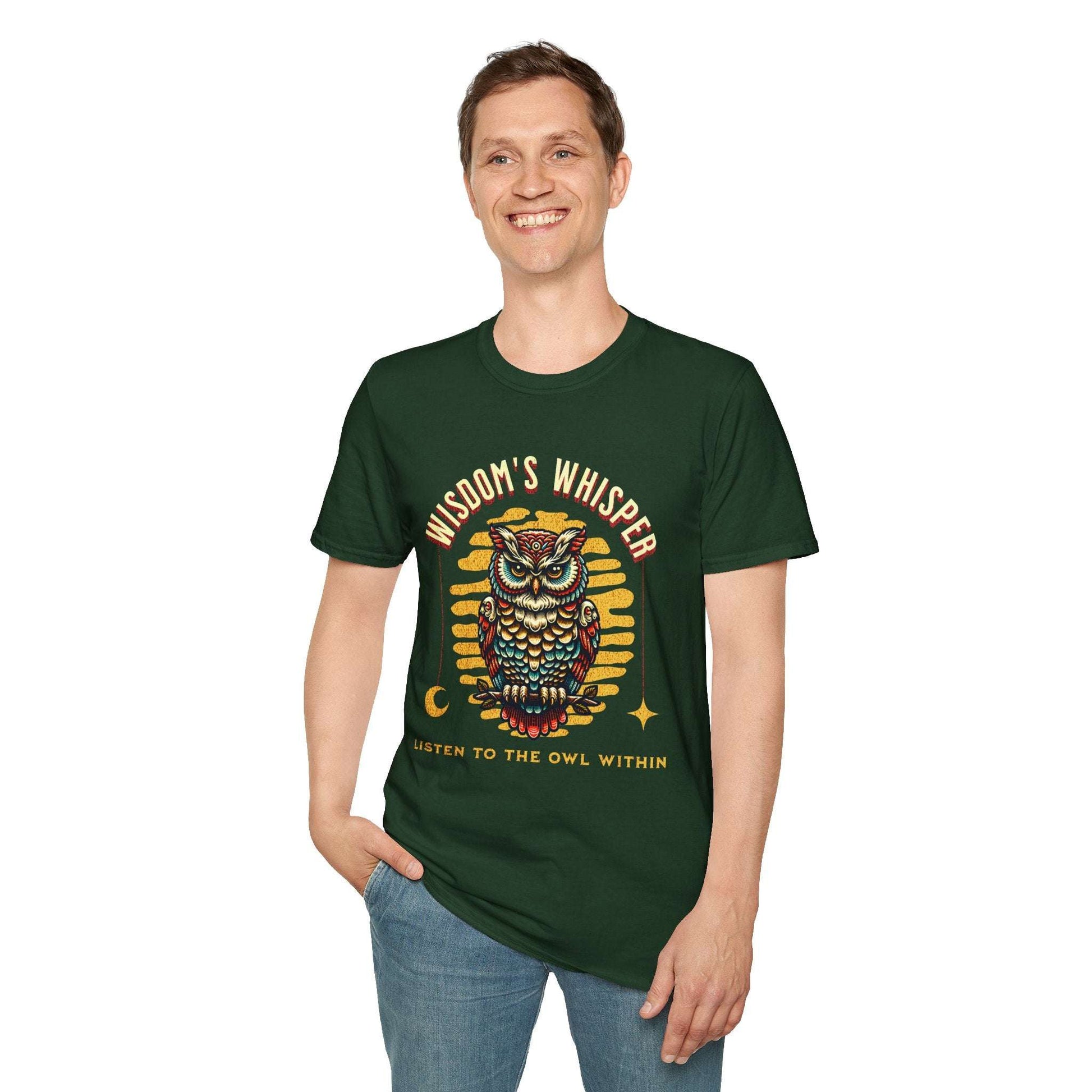 Wisdom's Whisper Unisex Softstyle T-Shirt - Nature Lover's Gift