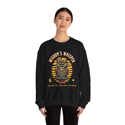 Wisdom's Whisper Owl Sweatshirt - Unisex Heavy Blend Crewneck