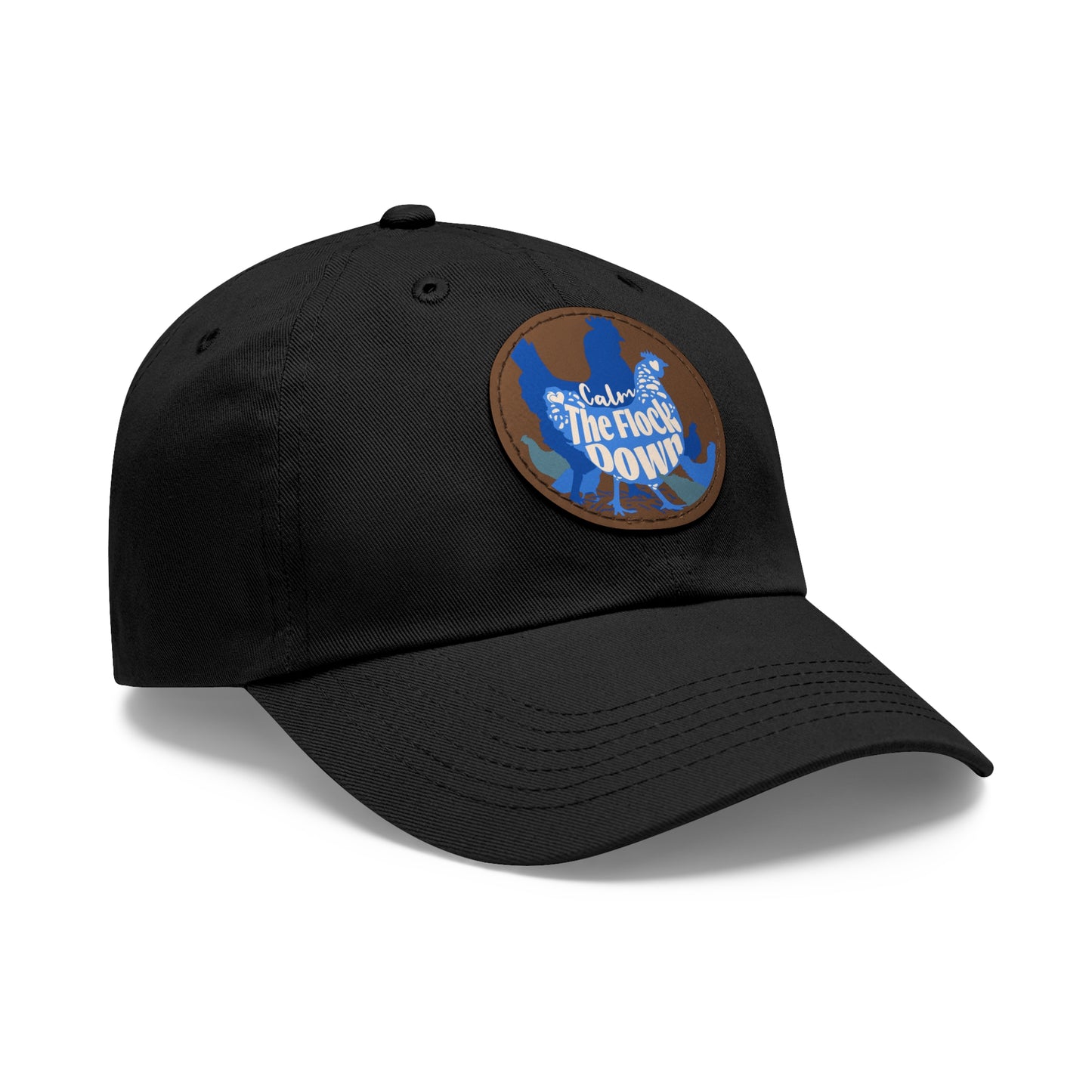 The Nerdy Birder - "Calm The Flock Down" Dad Hat, Leather Patch Cap, Perfect Gift for Dads, Nature Lovers, Casual Style Cap, Summer Accessories