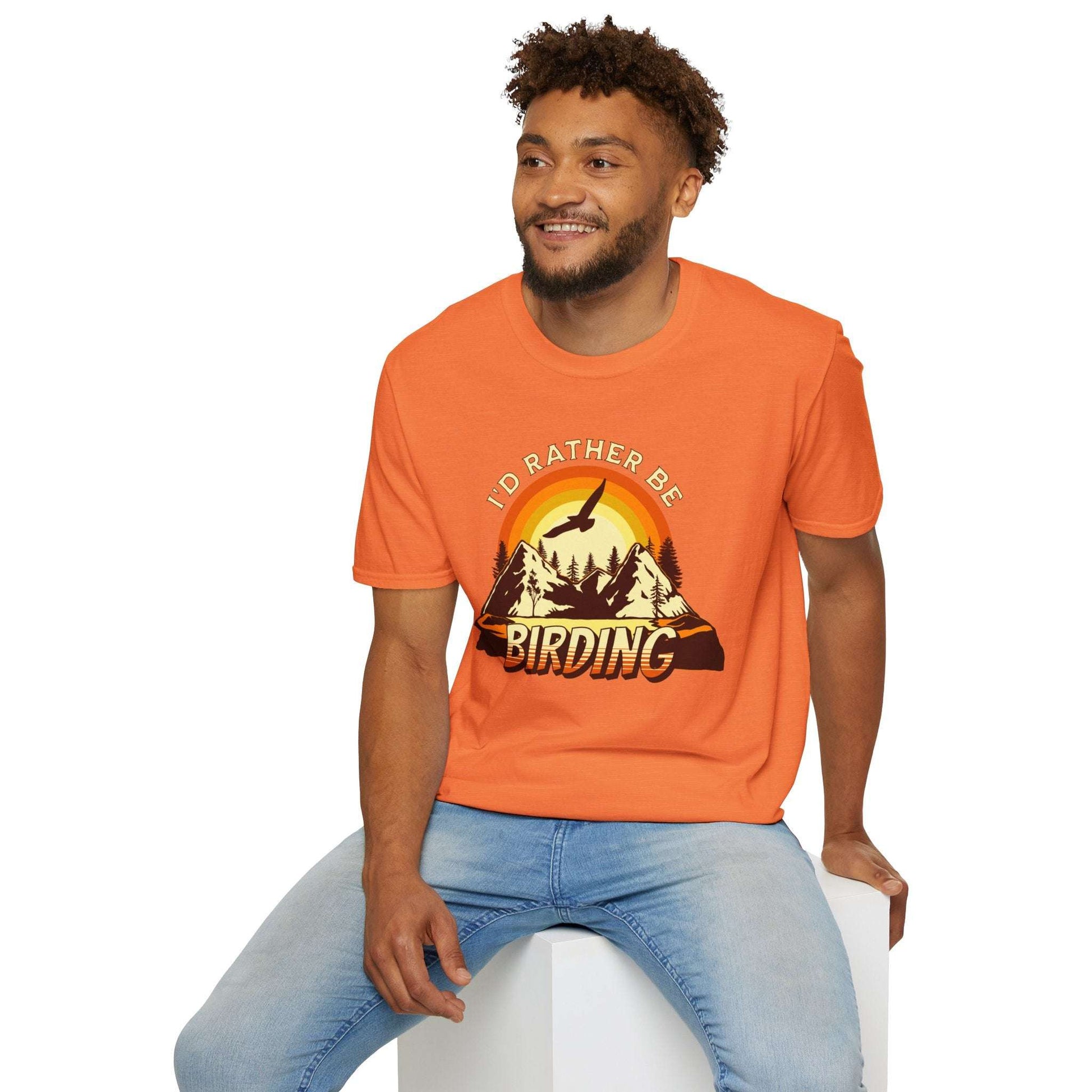 I'd Rather Be Birding Unisex Softstyle T-Shirt - Perfect for Birdwatchers
