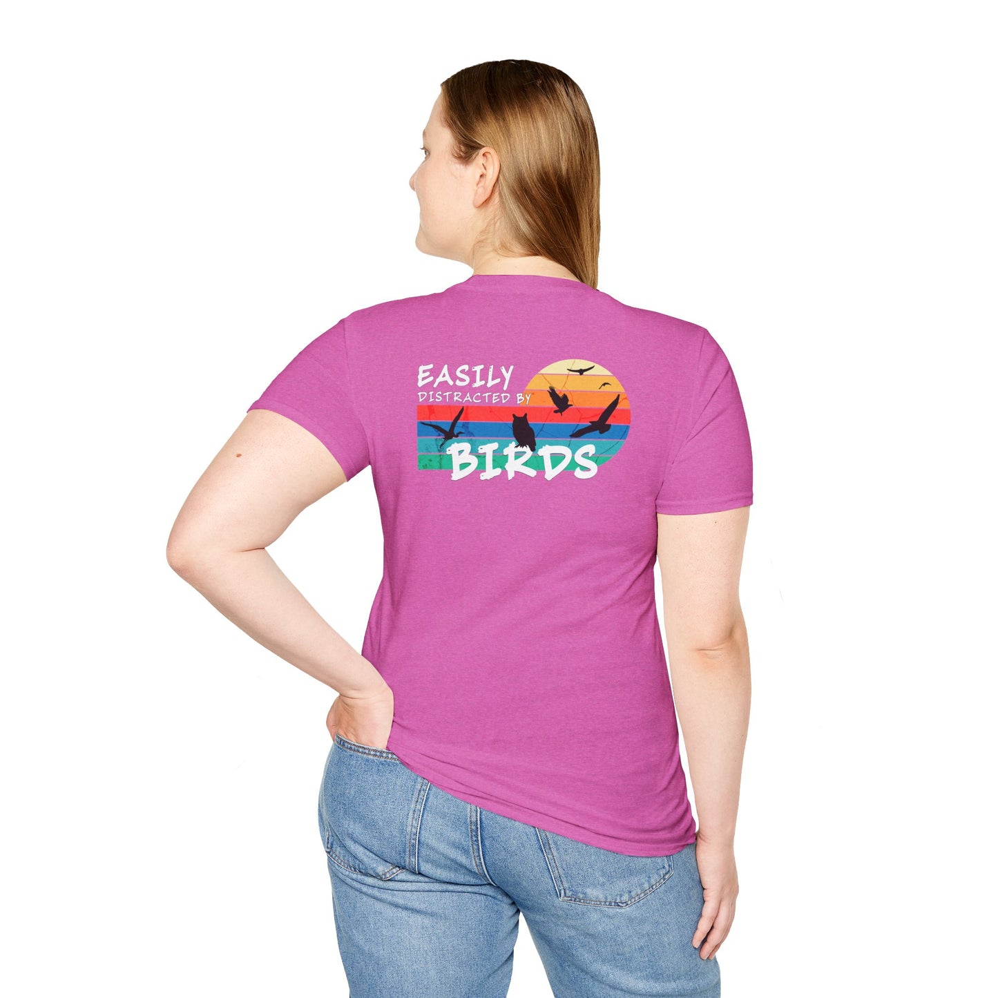 Easily Distracted by Birds – Sunset Back Graphic T-Shirt
