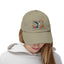 Hummingbird In Bloom Vintage Style Hat - Unisex Distressed Cap