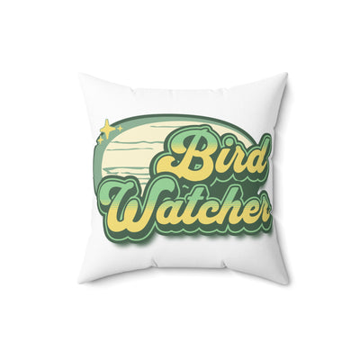 Bird Watcher Spun Polyester Square Pillow - Cozy Home Decor for Nature Lovers