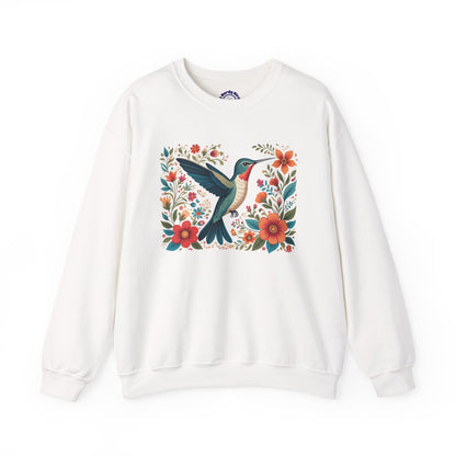 Hummingbird In Bloom Graphic Unisex Crewneck Sweatshirt
