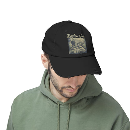 Eagles Soar Distressed Cap, Casual Hat for Bird Lovers, Unique Gift for Nature Enthusiasts, Trendy Apparel for Outdoor Adventures