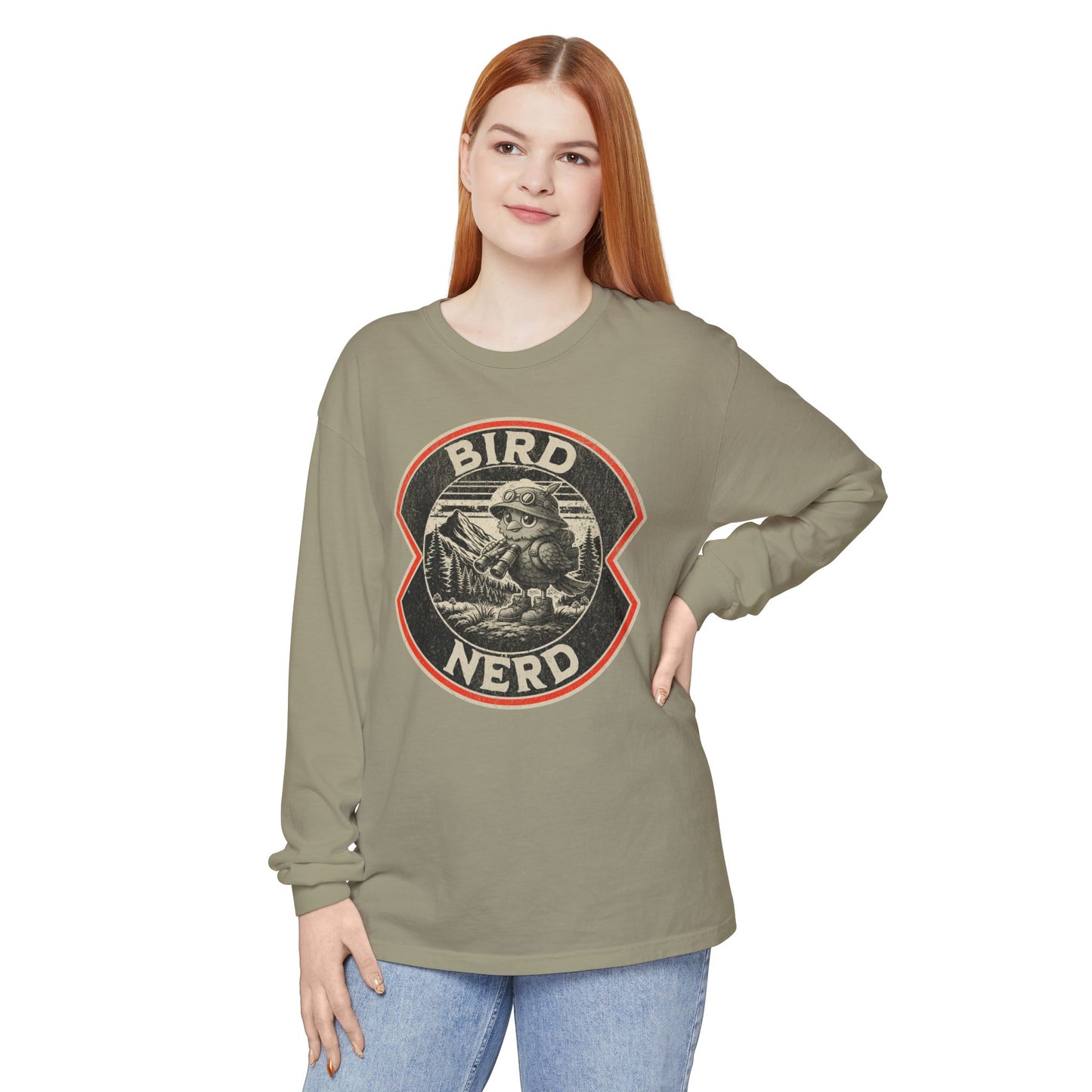 Bird Nerd Retro Long Sleeve Tee