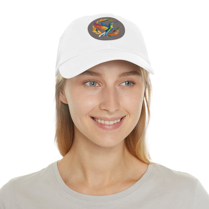 Hummingbird Rainbow Hat Leather Patch Cap
