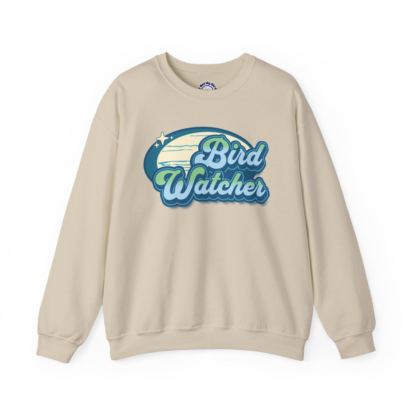 Bird Watcher Teal Graphic Unisex Crewneck Sweatshirt