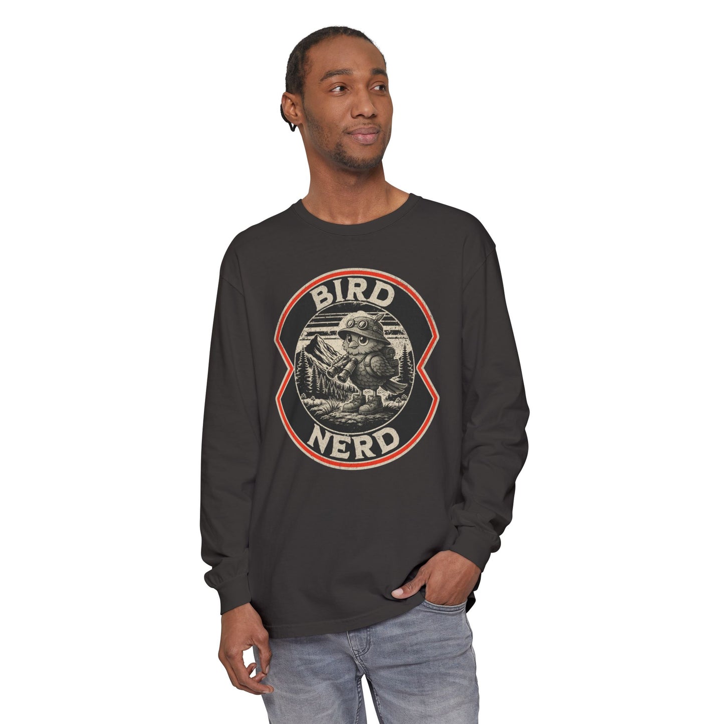 Bird Nerd Retro Long Sleeve Tee