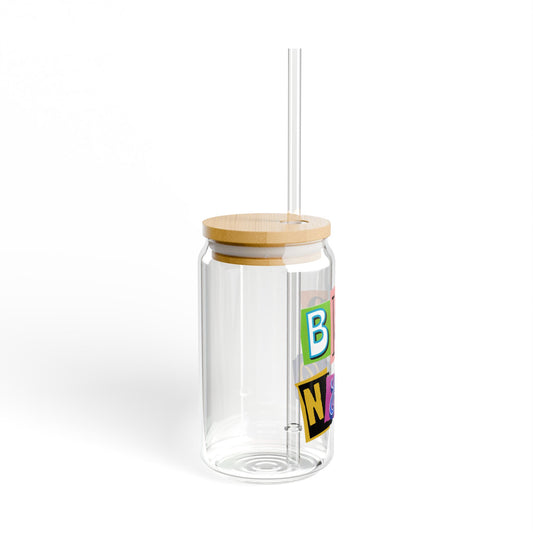 The Nerdy Birder Bird Nerd 16oz Sipper Glass With Bamboo Lid