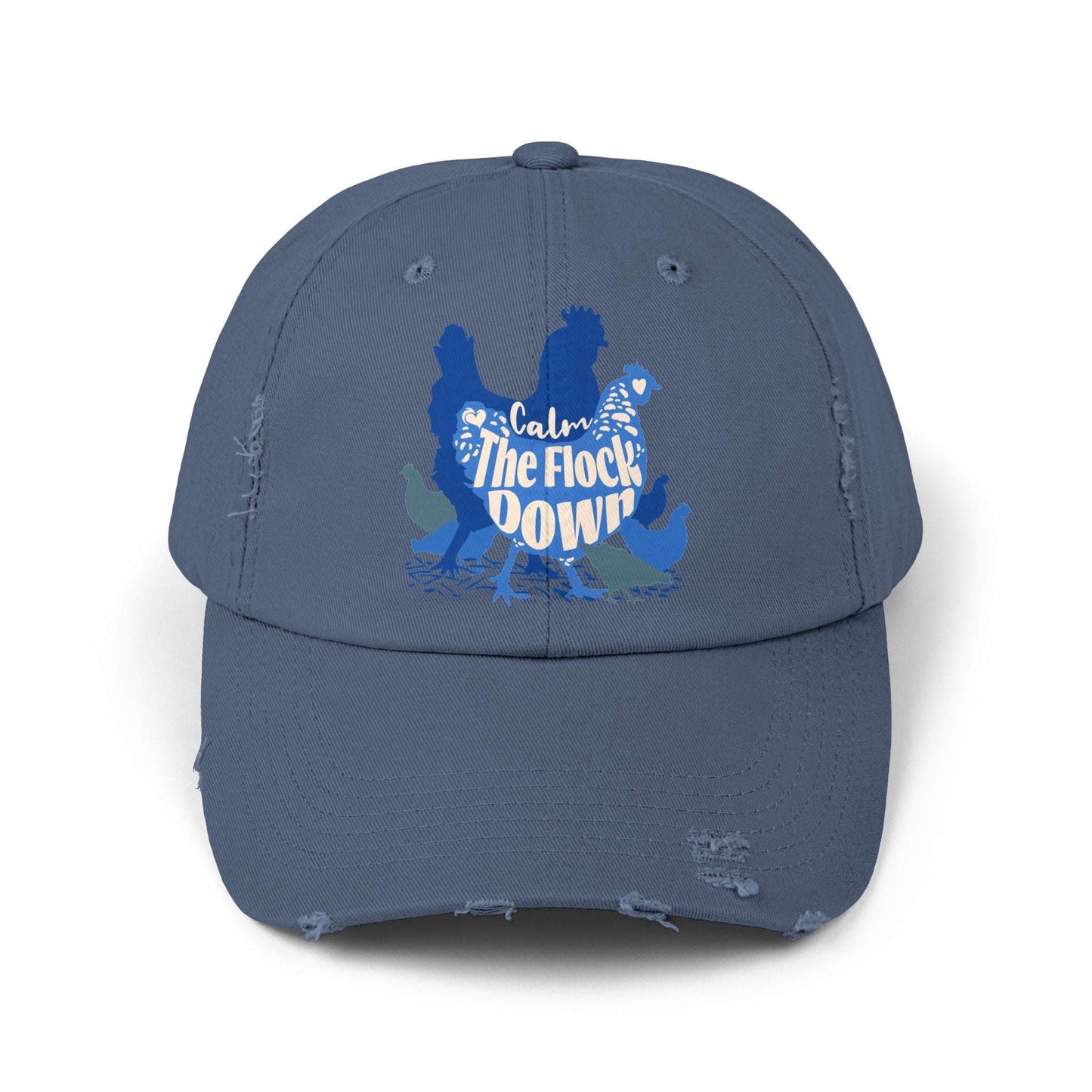 The Nerdy Birder Calm The Flock Down Vintage Style Hat - Unisex Distressed Cap