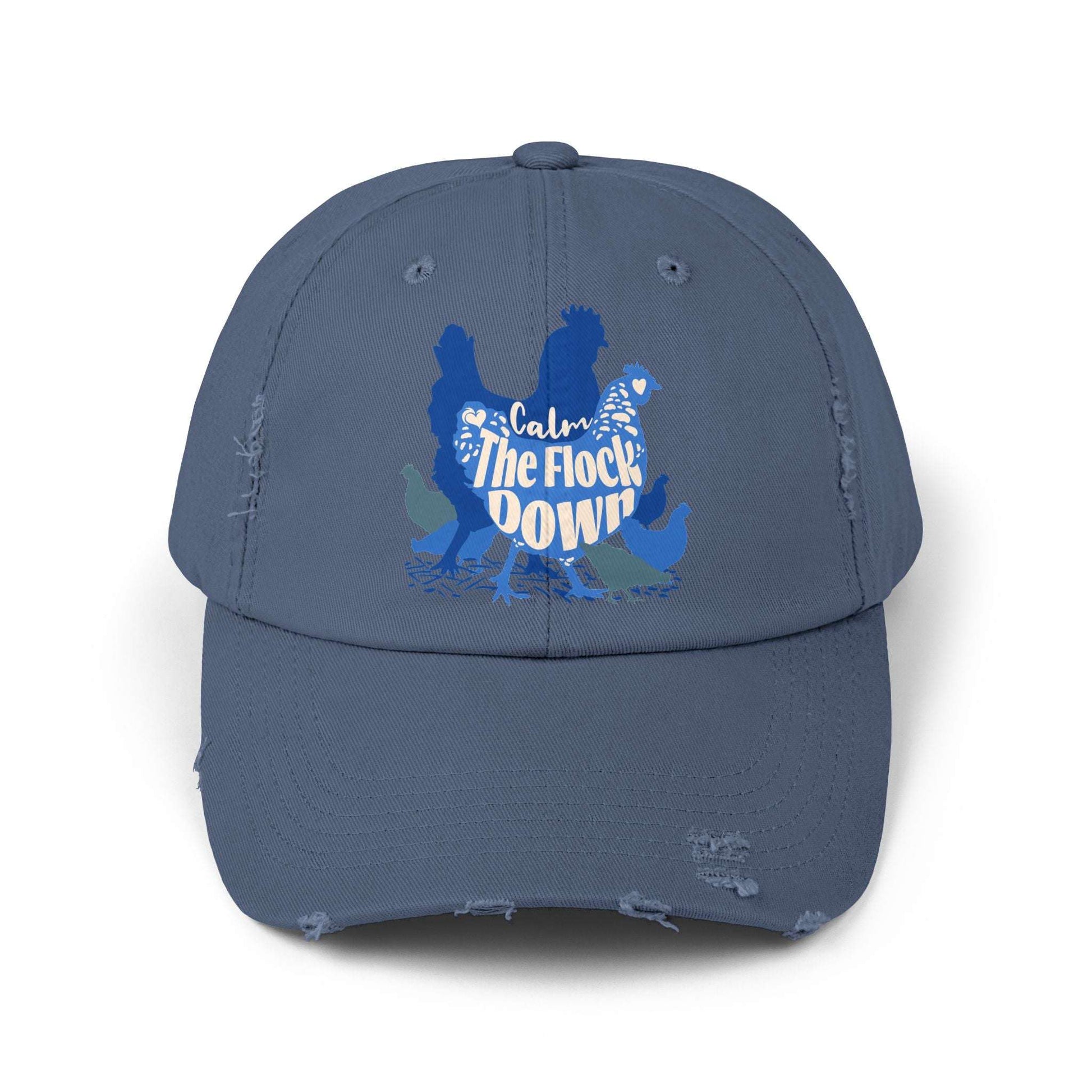 The Nerdy Birder Calm The Flock Down Vintage Style Hat - Unisex Distressed Cap