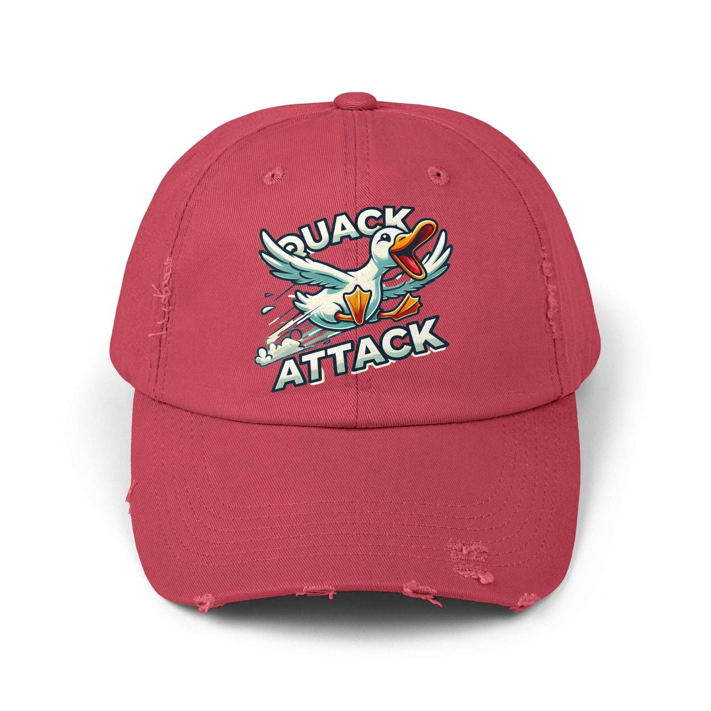 The Nerdy Birder Quack Attack Vintage Style Hat - Unisex Distressed Cap