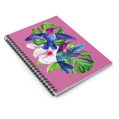 Tropical Hummingbird Spiral Notebook - Vibrant Floral Design