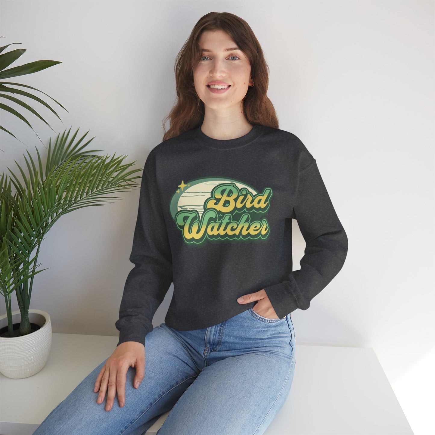 Bird Watcher Graphic Unisex Crewneck Sweatshirt