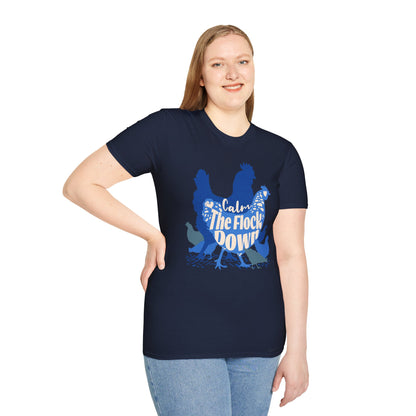 Calm The Flock Down Unisex Softstyle T-Shirt - Retro Vibe Tee for Casual Wear