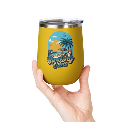 Birding Vibes Wine Tumbler | 12oz Insulated Drinkware for Beach Lovers