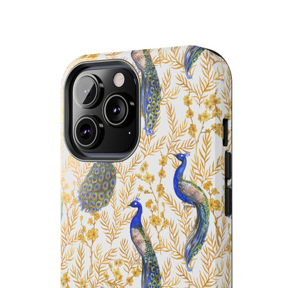 Elegant Peacock Tough Phone Case - Stylish Protection for Nature Lovers