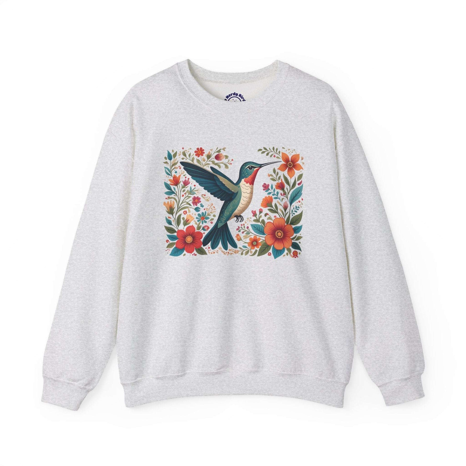 Hummingbird In Bloom Graphic Unisex Crewneck Sweatshirt