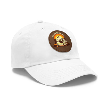 The Nerdy Birder - "I'd Rather be Birding" Dad Hat, Leather Patch Cap, Perfect Gift for Dads, Nature Lovers, Casual Style Cap, Summer Accessories