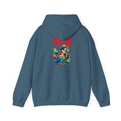 The Nerdy Birder - "Bird!" Back Design Unisex Hoodie - Cozy Sweatshirt for Nature Lovers