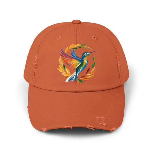 The Nerdy Birder Hummingbird Vintage Style Hat - Unisex Distressed Cap