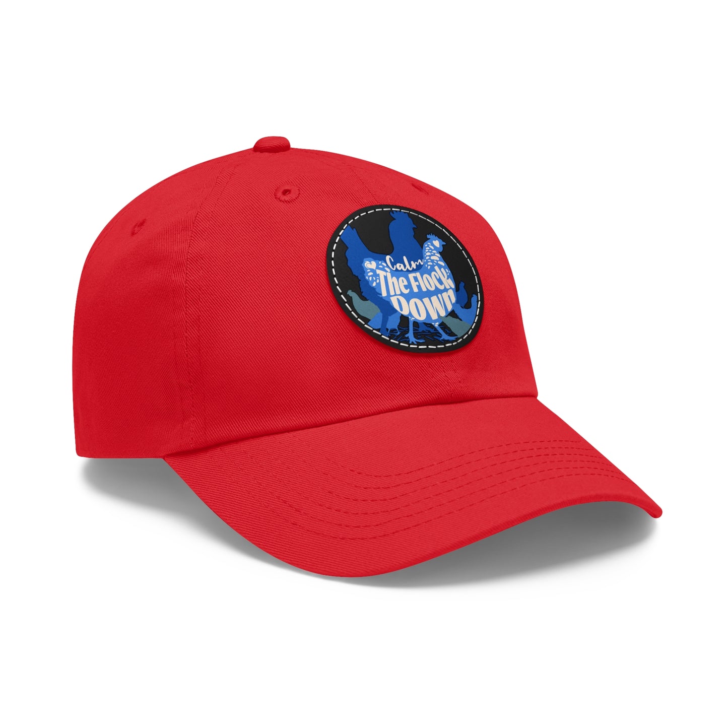 The Nerdy Birder - "Calm The Flock Down" Dad Hat, Leather Patch Cap, Perfect Gift for Dads, Nature Lovers, Casual Style Cap, Summer Accessories