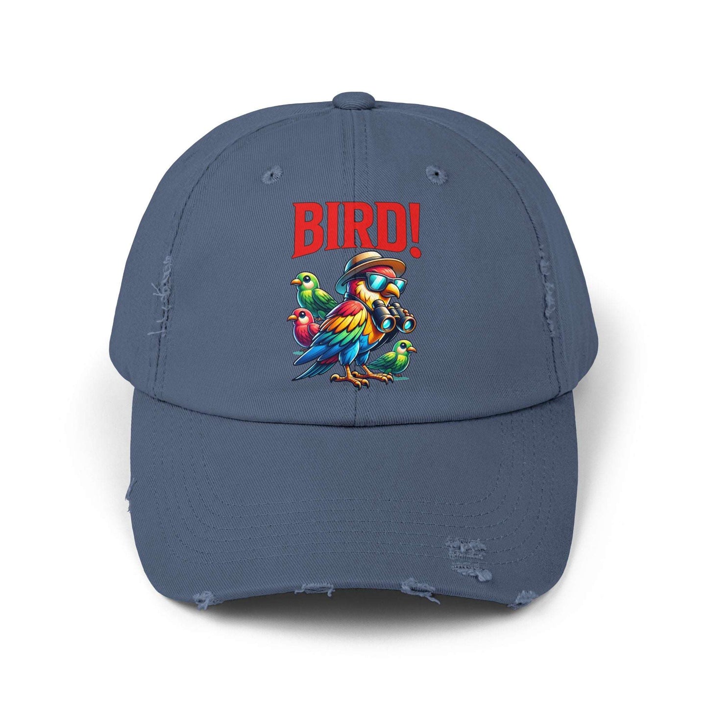 The Nerdy Birder BIRD! Vintage Style Hat - Unisex Distressed Cap