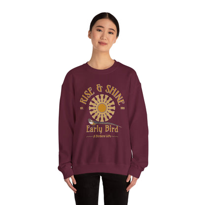 Rise & Shine Early Bird Crewneck Sweatshirt - Perfect for Bird Lovers