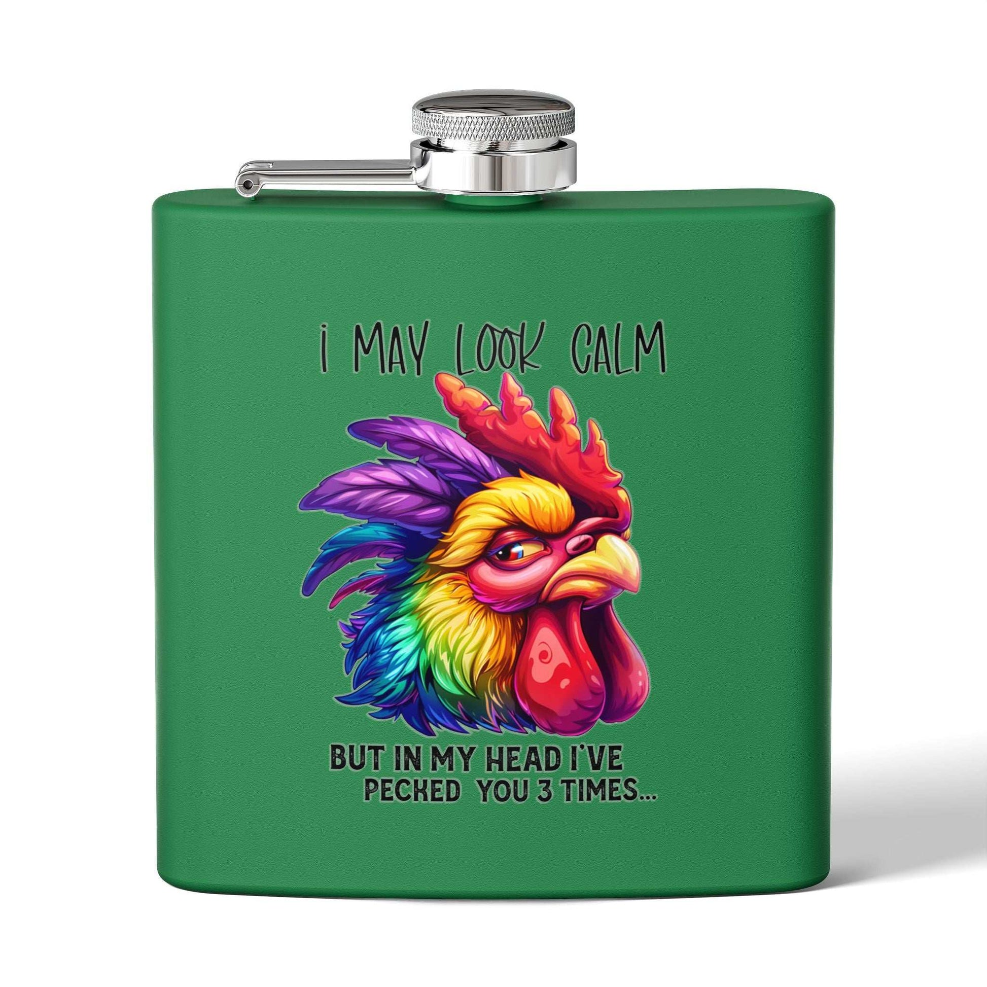 I May Look Calm Stainless Steel Flask - 6oz