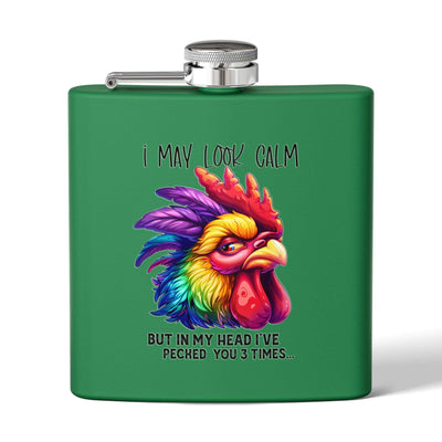 I May Look Calm Stainless Steel Flask - 6oz