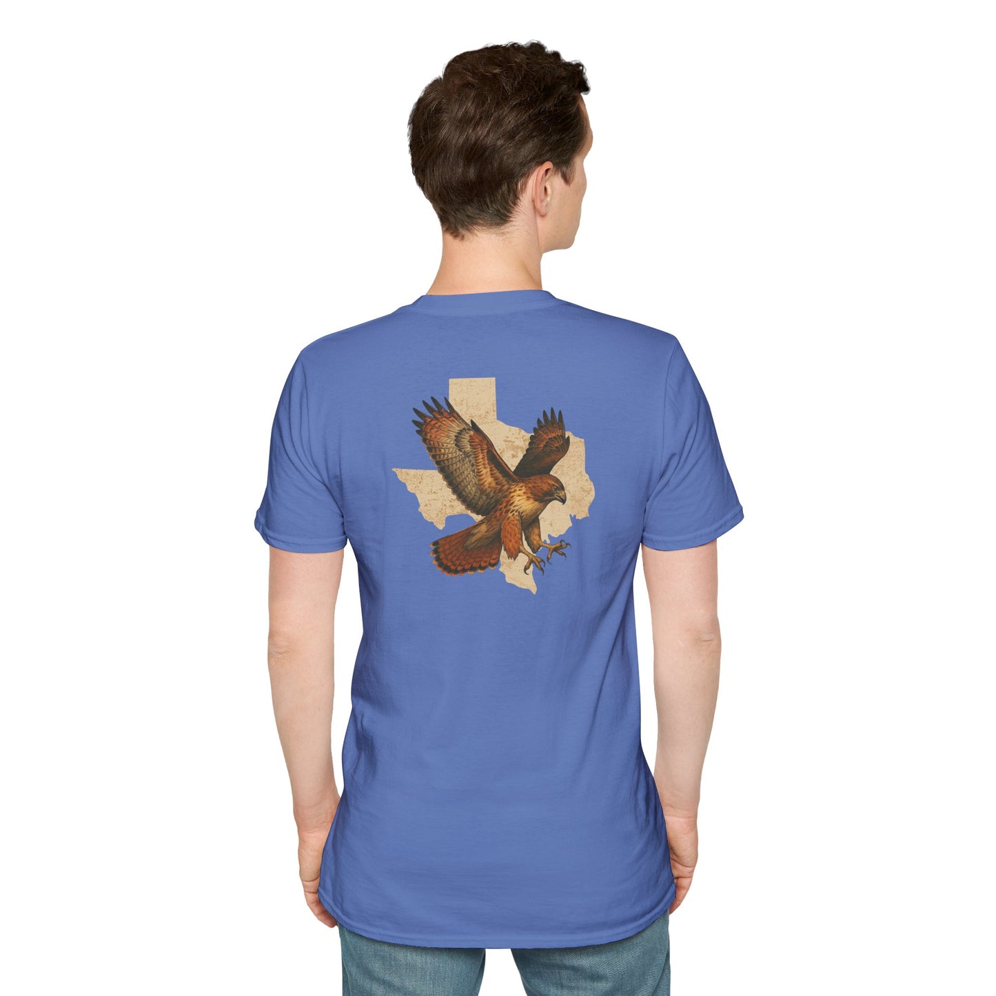 Texas Red-Tailed Hawk on the back of the T-Shirt